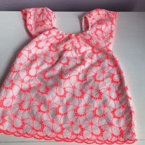 Baby gap top, embroidery white/pink Sz 5